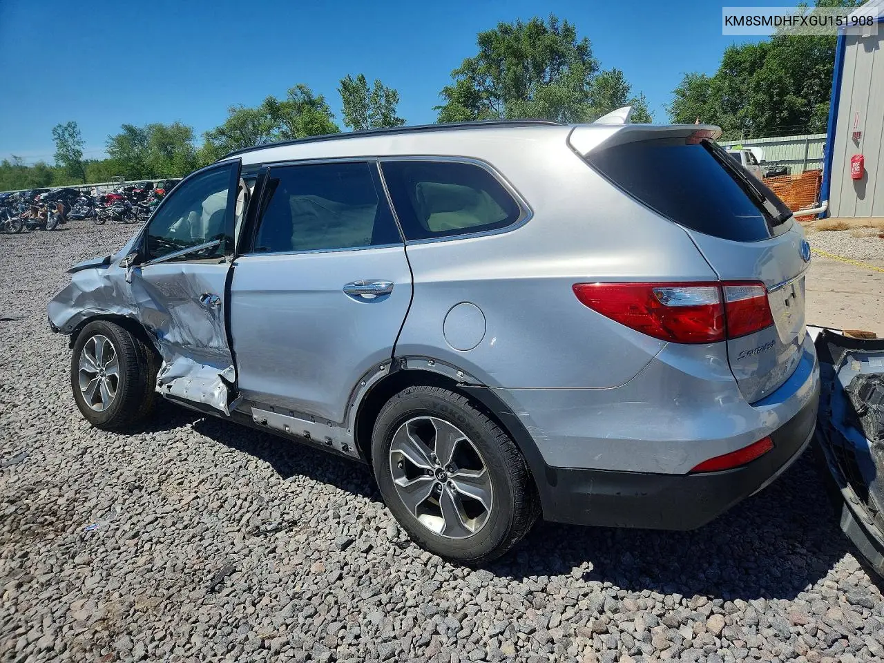 2016 Hyundai Santa Fe Se VIN: KM8SMDHFXGU151908 Lot: 58052416