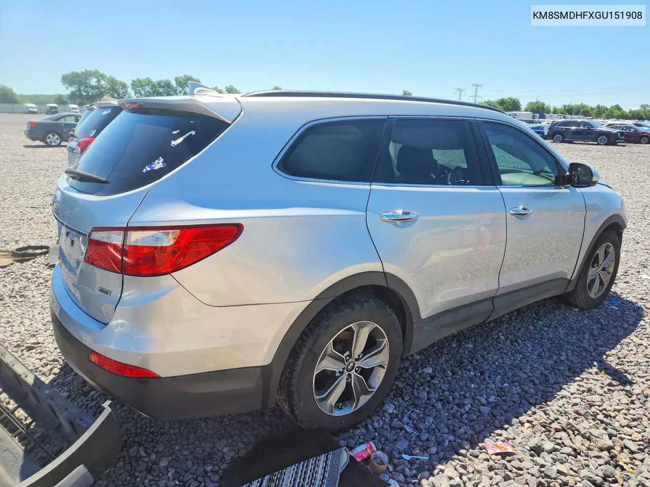 2016 Hyundai Santa Fe Se VIN: KM8SMDHFXGU151908 Lot: 58052416