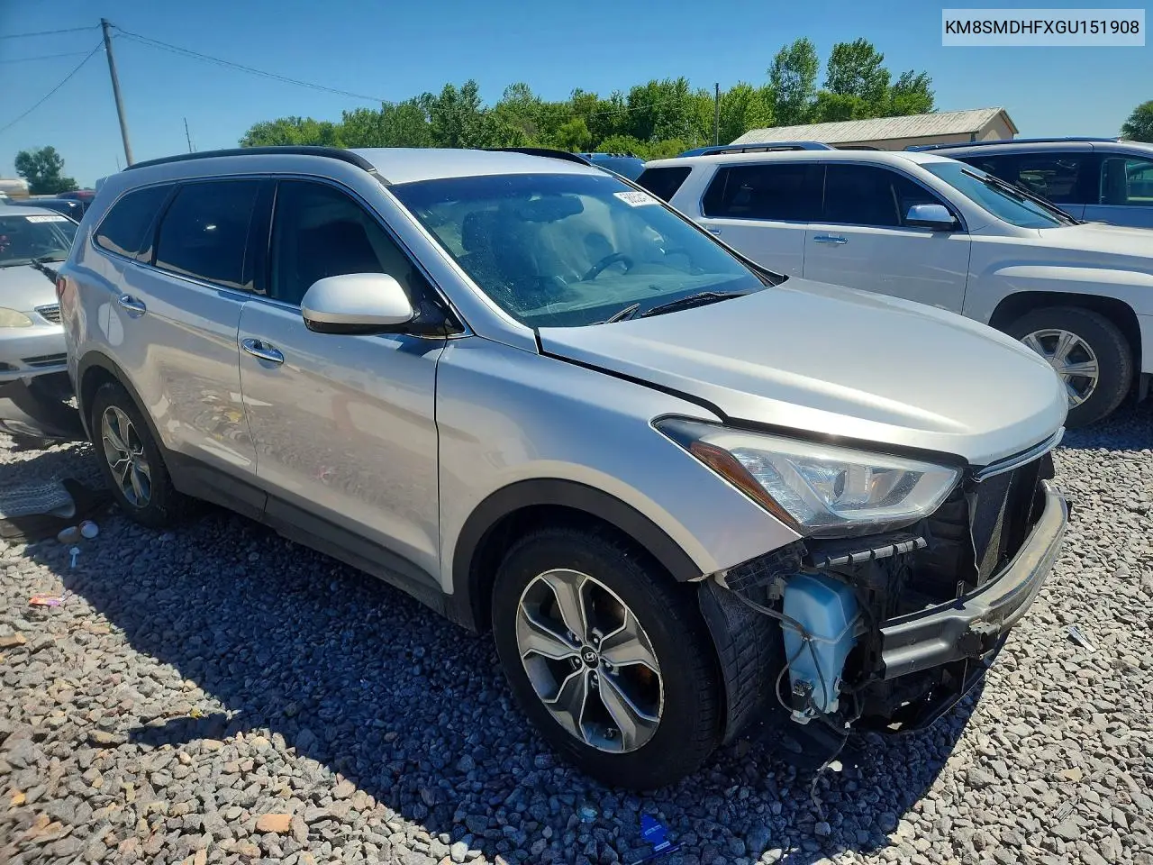 2016 Hyundai Santa Fe Se VIN: KM8SMDHFXGU151908 Lot: 58052416