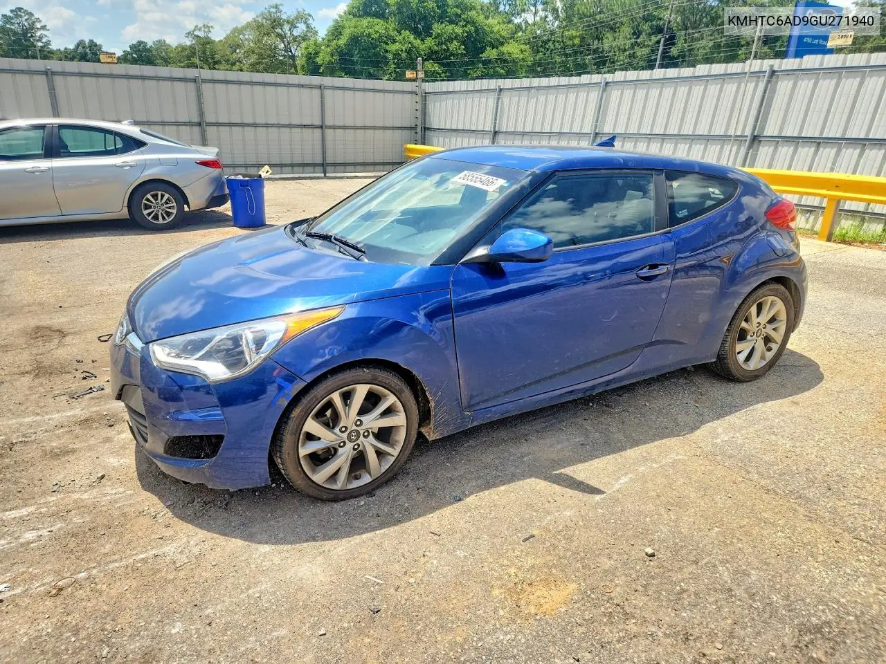 2016 Hyundai Veloster Base VIN: KMHTC6AD9GU271940 Lot: 58555466