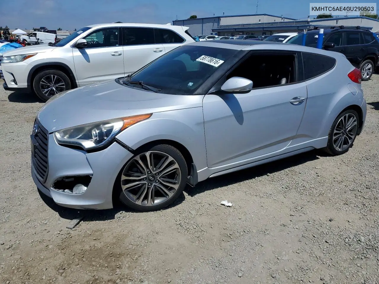 2016 Hyundai Veloster Turbo VIN: KMHTC6AE4GU290503 Lot: 58778616