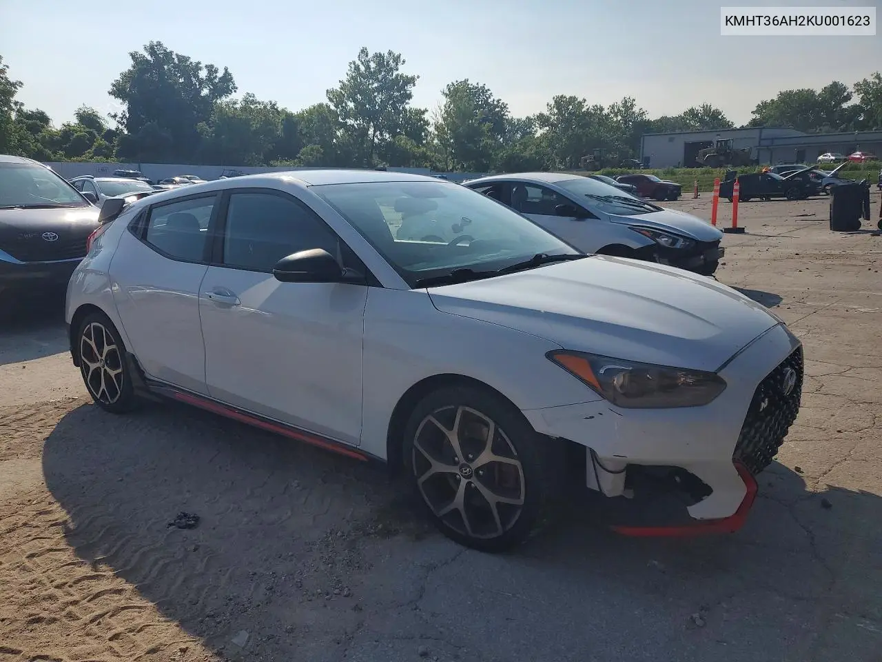 2019 Hyundai Veloster N Base VIN: KMHT36AH2KU001623 Lot: 56023416