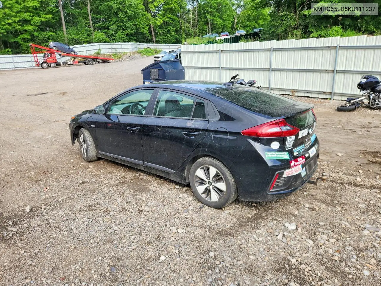 2019 Hyundai Ioniq Plug-In Hybrid Base VIN: KMHC65LD5KU111237 Lot: 56550696