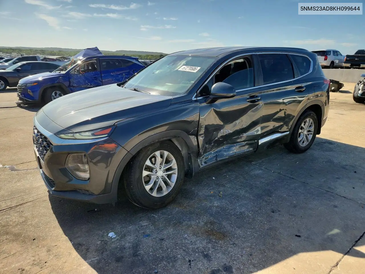 2019 Hyundai Santa Fe Se VIN: 5NMS23AD8KH099644 Lot: 57270586