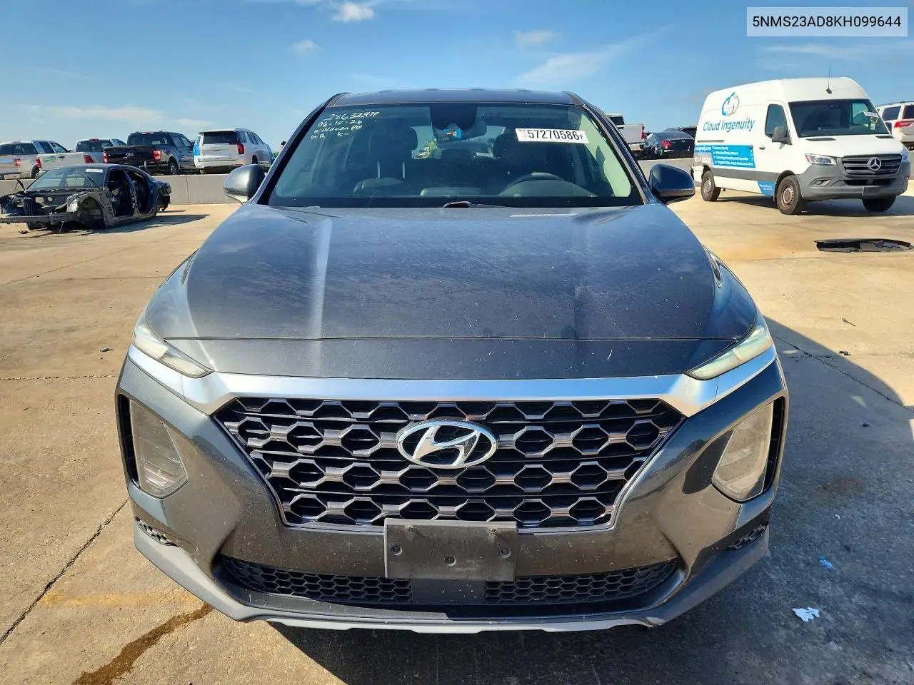 2019 Hyundai Santa Fe Se VIN: 5NMS23AD8KH099644 Lot: 57270586