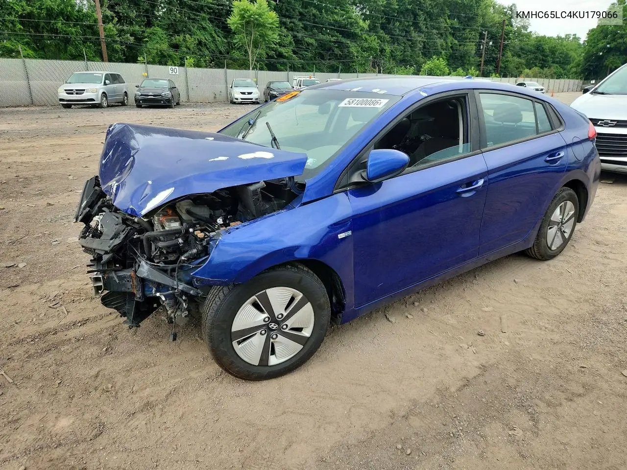 2019 Hyundai Ioniq Blue VIN: KMHC65LC4KU179066 Lot: 58100086