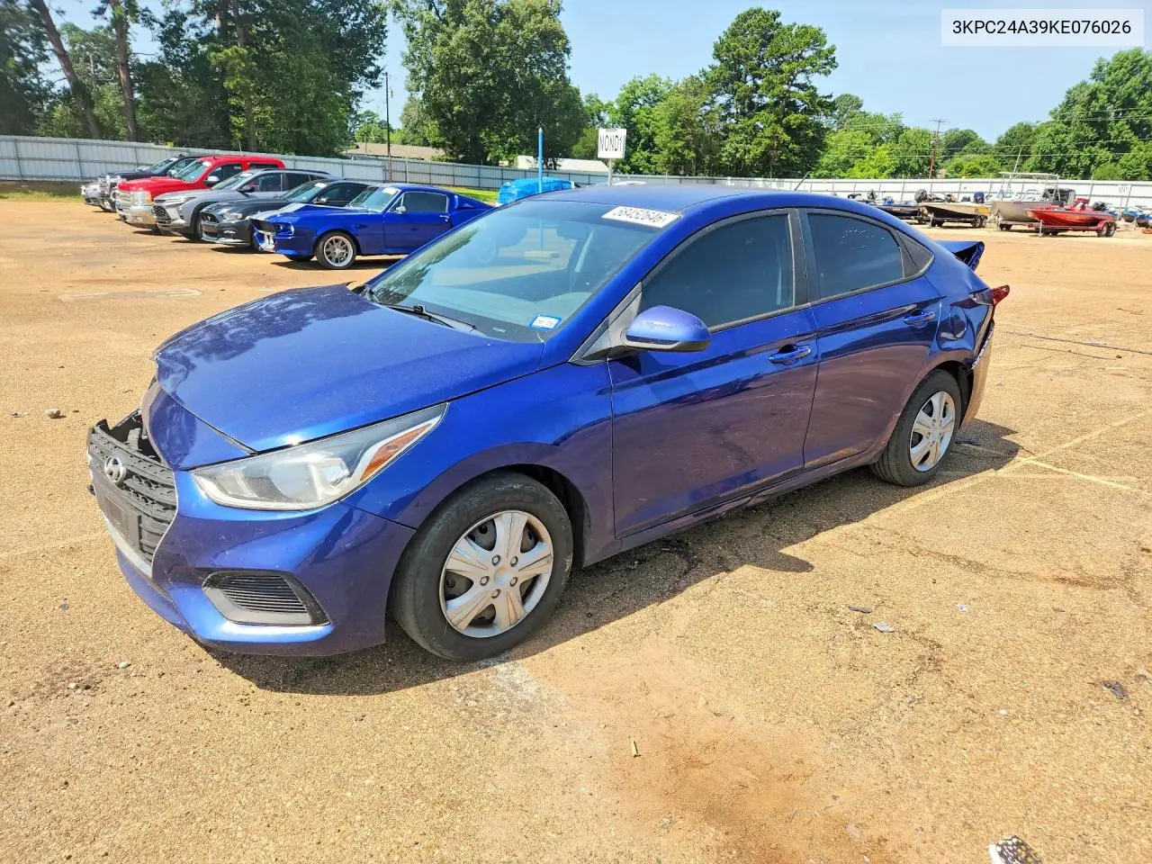 2019 Hyundai Accent Se VIN: 3KPC24A39KE076026 Lot: 58452646
