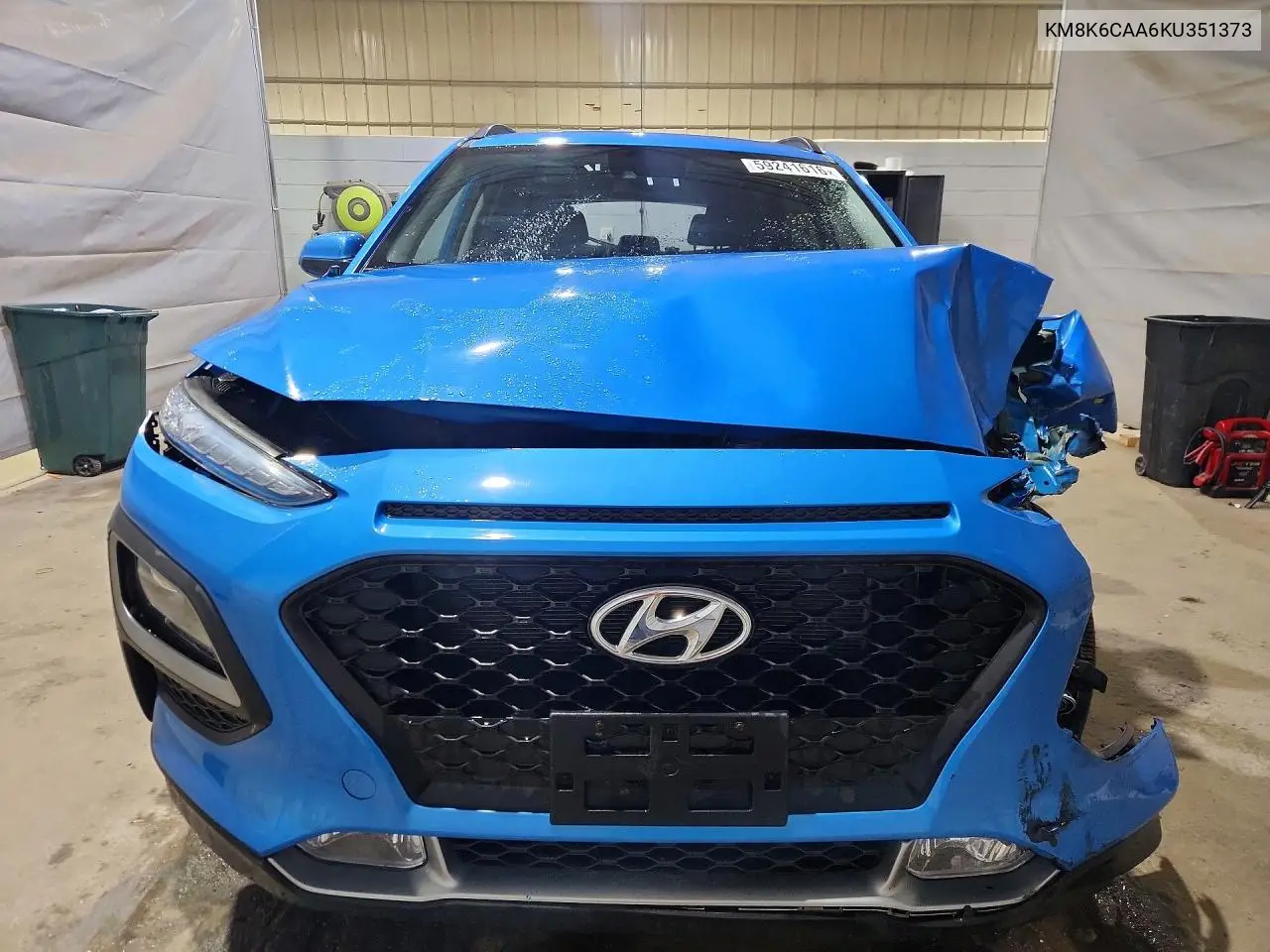 2019 Hyundai Kona Sel VIN: KM8K6CAA6KU351373 Lot: 59241616