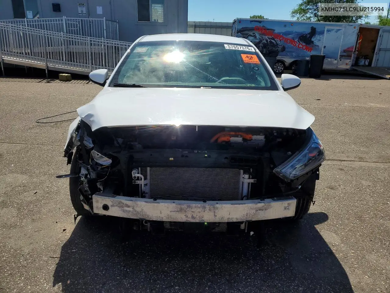 2020 Hyundai Ioniq Se VIN: KMHC75LC9LU215994 Lot: 57657576