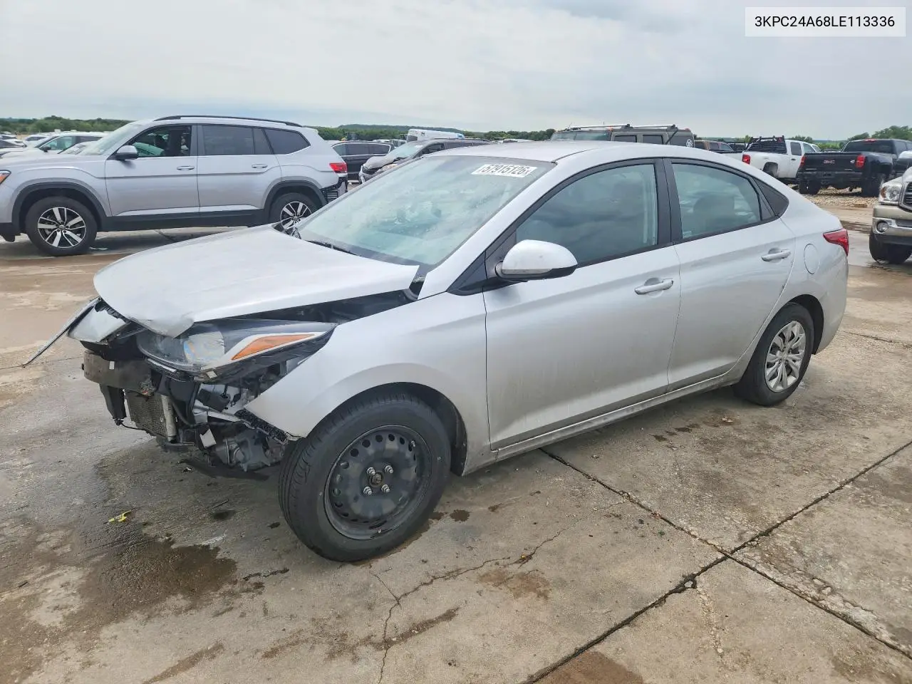 2020 Hyundai Accent Se VIN: 3KPC24A68LE113336 Lot: 57915126