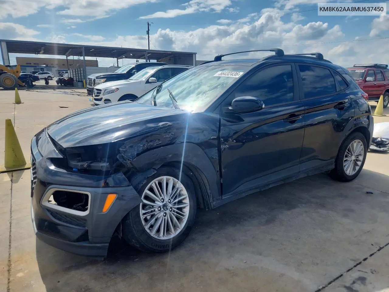 2021 Hyundai Kona Sel Plus VIN: KM8K62AA8MU637450 Lot: 56432436
