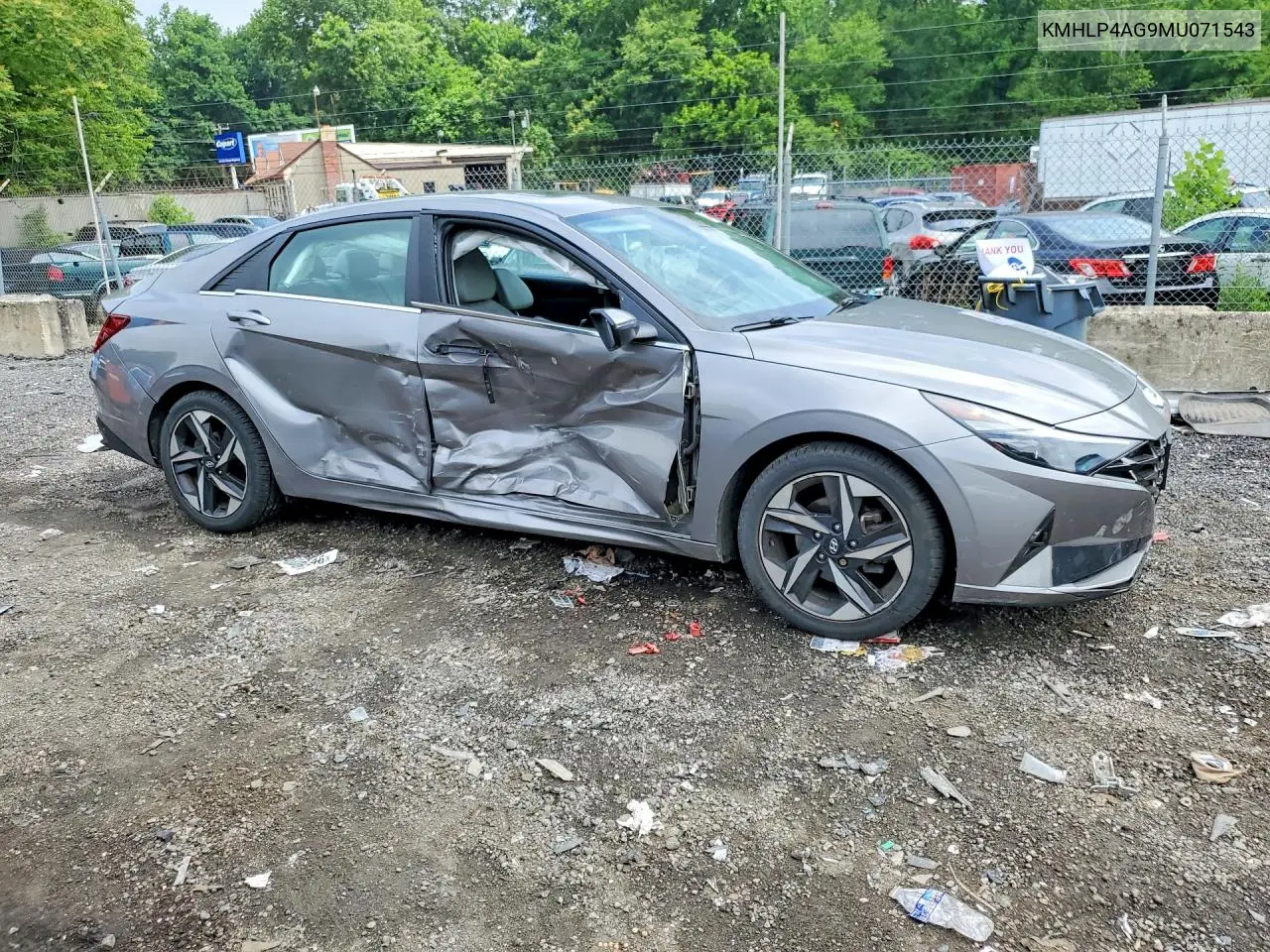 2021 Hyundai Elantra Limited VIN: KMHLP4AG9MU071543 Lot: 56468036
