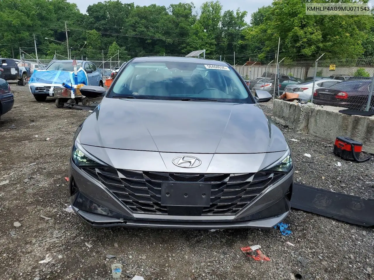 2021 Hyundai Elantra Limited VIN: KMHLP4AG9MU071543 Lot: 56468036