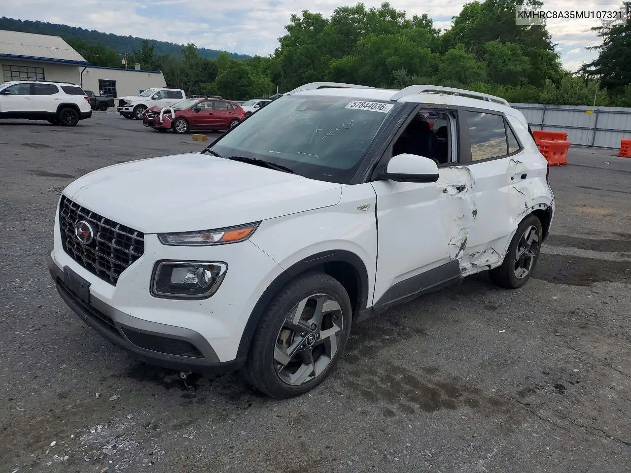 2021 Hyundai Venue Sel VIN: KMHRC8A35MU107321 Lot: 57844036