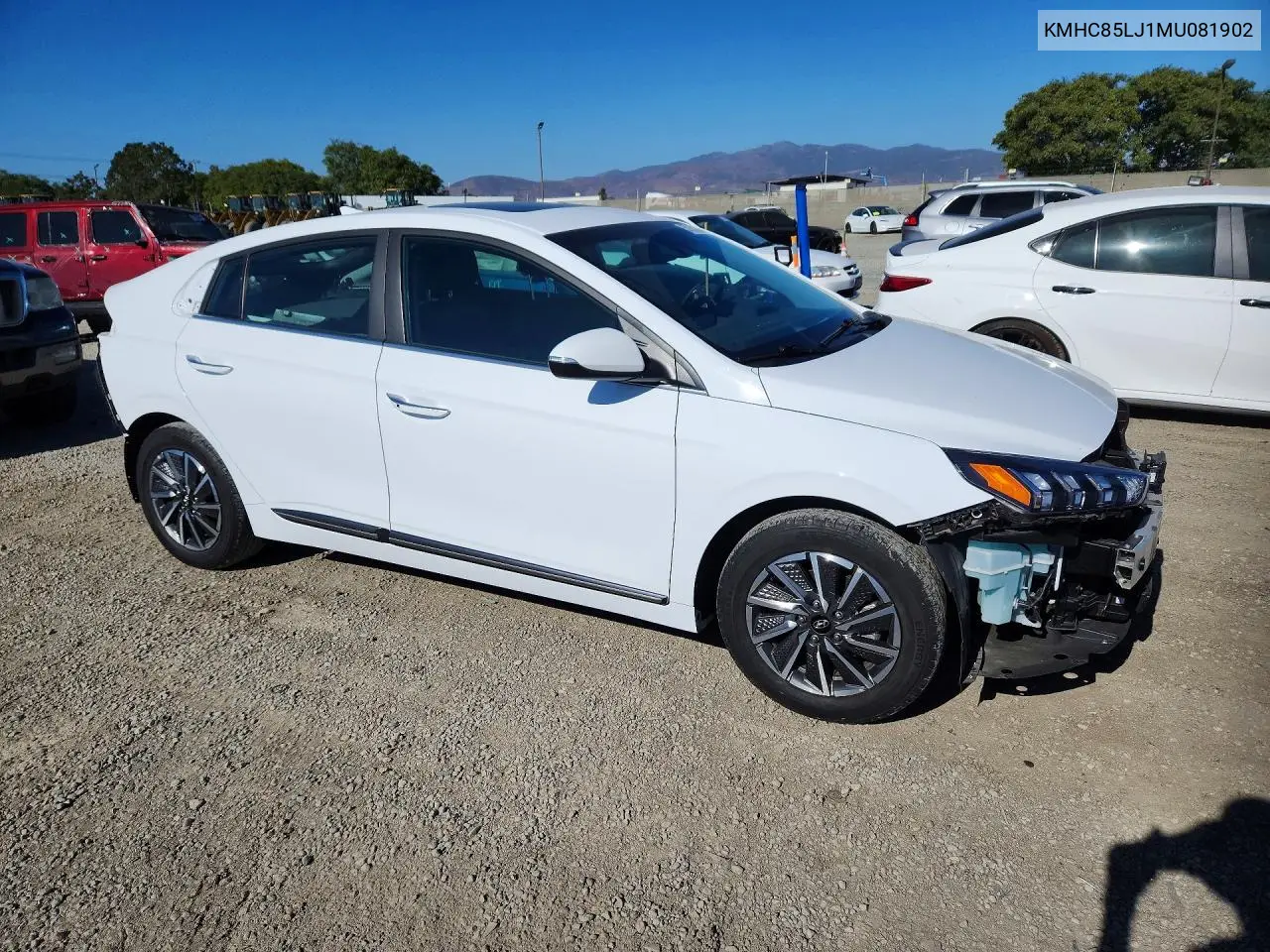 2021 Hyundai Ioniq Limited VIN: KMHC85LJ1MU081902 Lot: 57933876