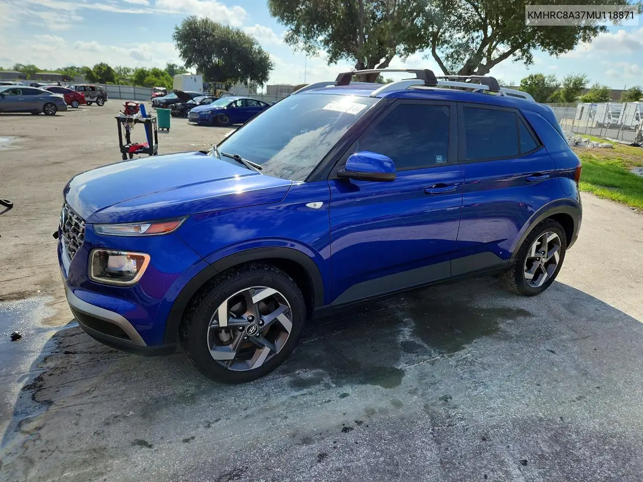 2021 Hyundai Venue Sel VIN: KMHRC8A37MU118871 Lot: 58382096