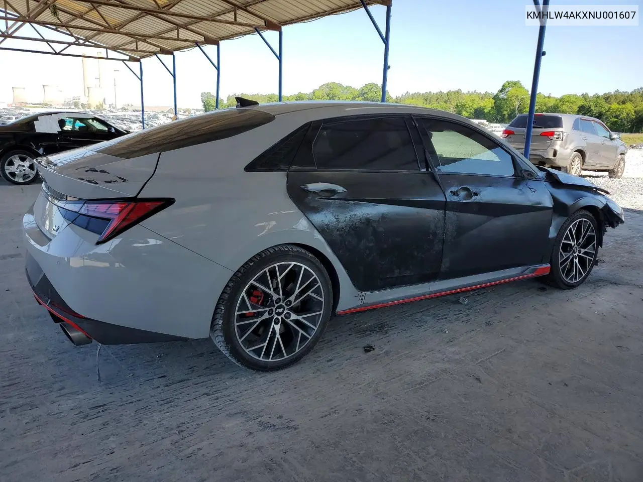 2022 Hyundai Elantra N Base VIN: KMHLW4AKXNU001607 Lot: 53175256
