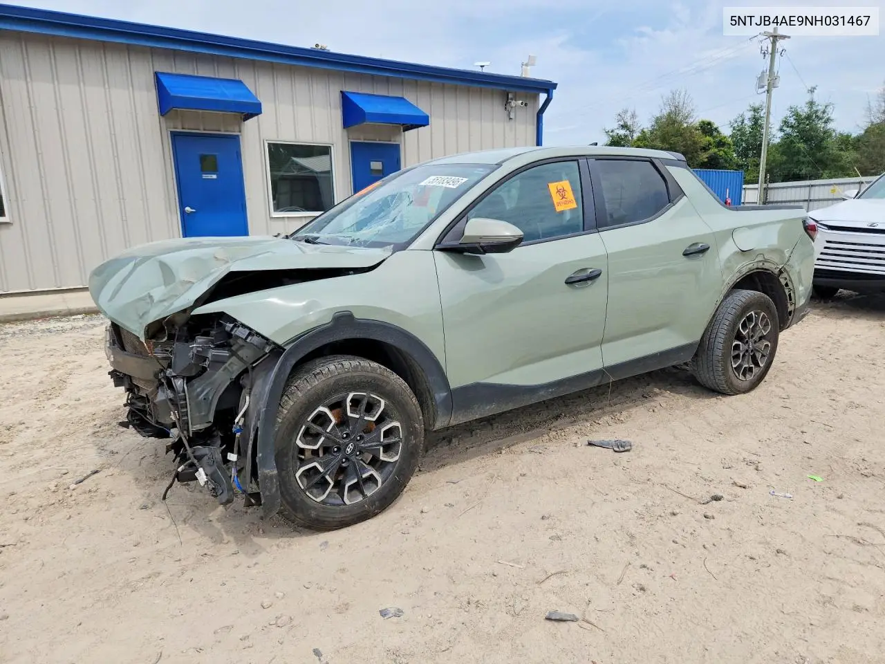 2022 Hyundai Santa Cruz Sel VIN: 5NTJB4AE9NH031467 Lot: 55183496