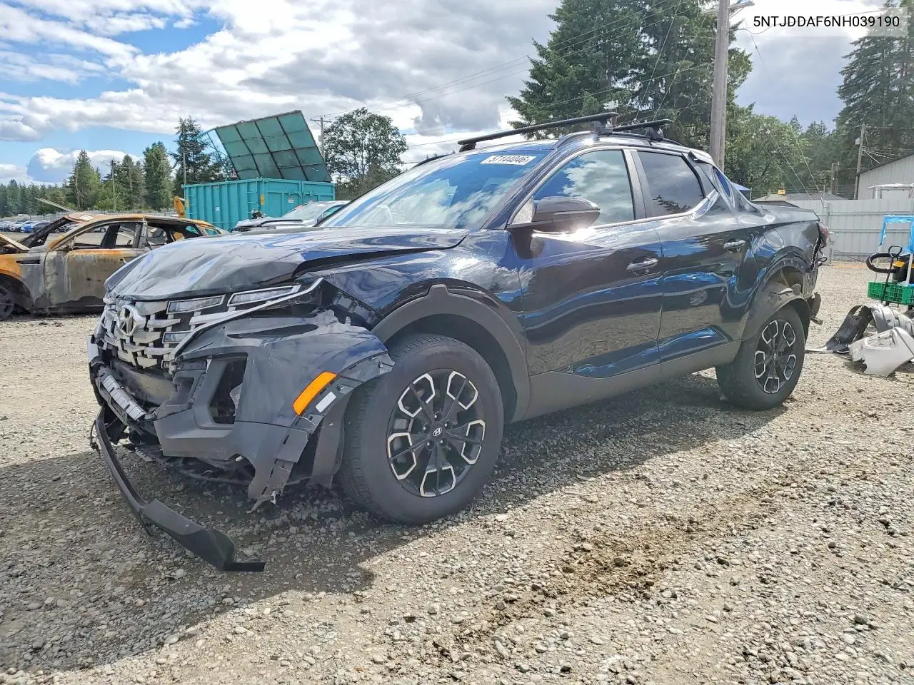 2022 Hyundai Santa Cruz Sel Premium VIN: 5NTJDDAF6NH039190 Lot: 57144046
