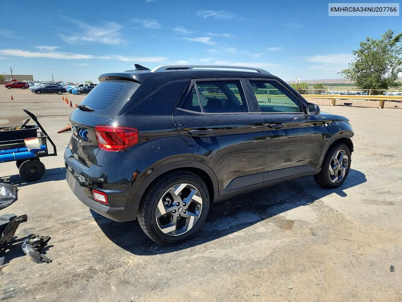 2022 Hyundai Venue Sel VIN: KMHRC8A34NU207766 Lot: 57430116