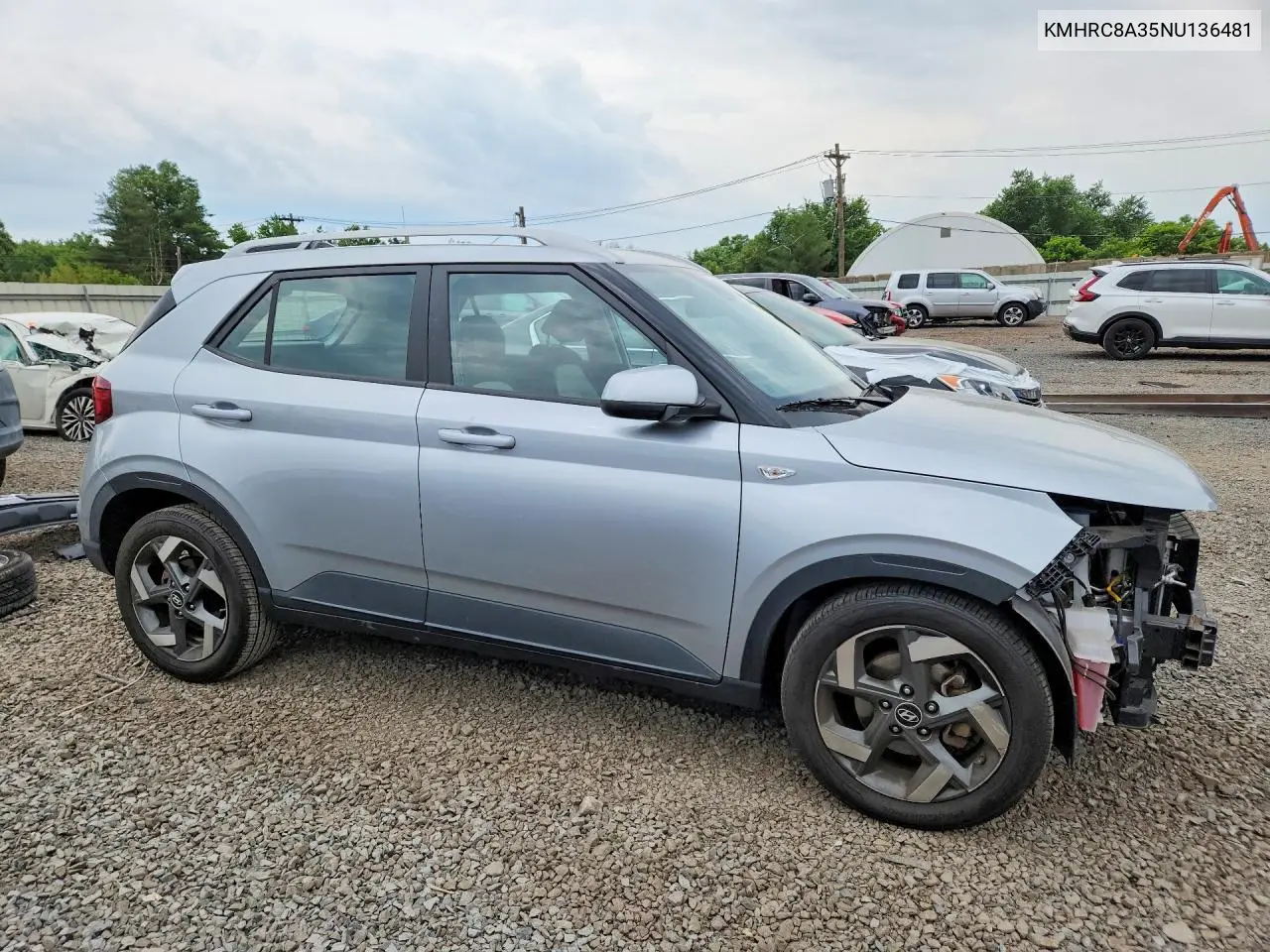 2022 Hyundai Venue Sel VIN: KMHRC8A35NU136481 Lot: 57446076