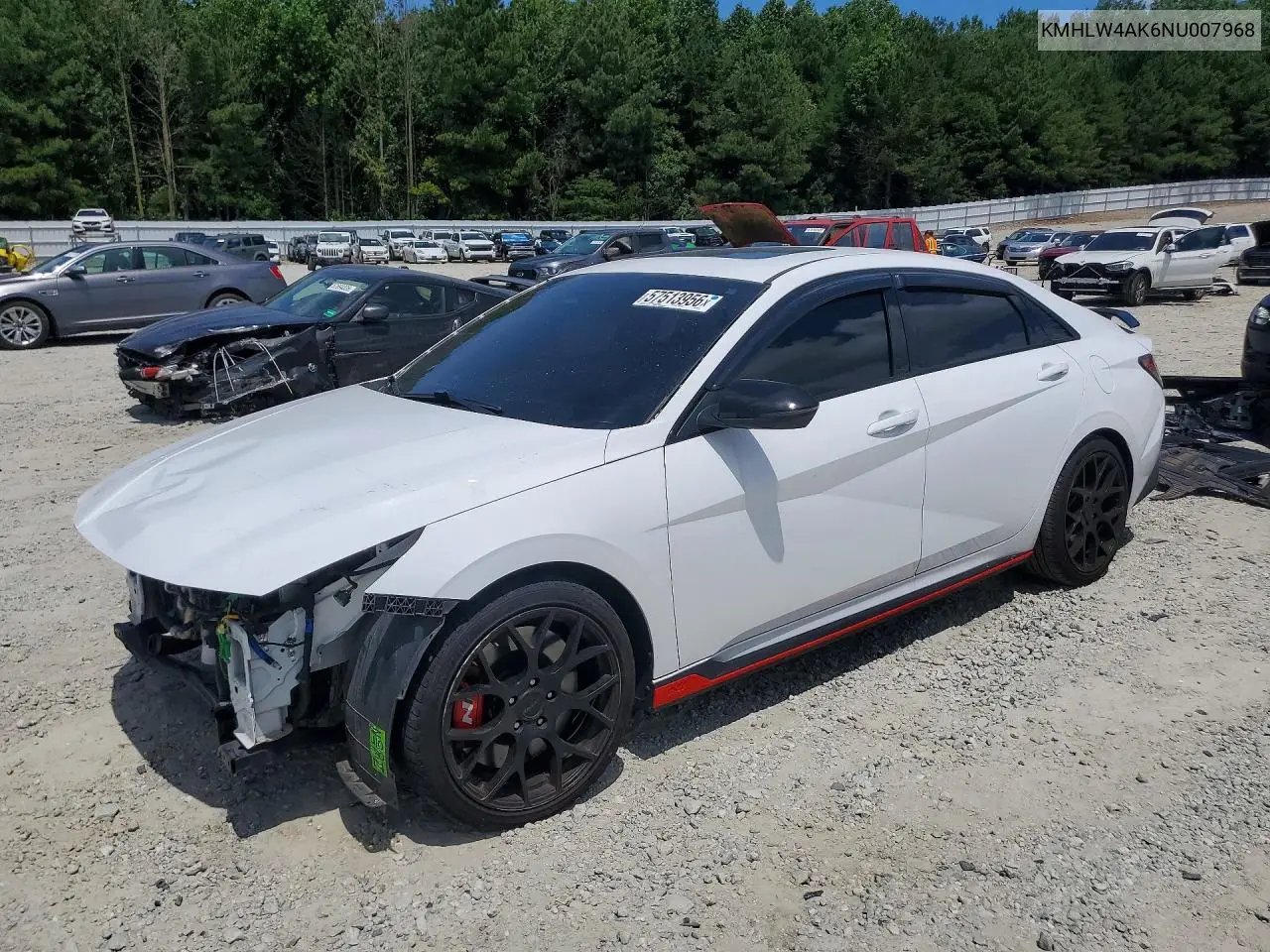 2022 Hyundai Elantra N Base VIN: KMHLW4AK6NU007968 Lot: 57513956