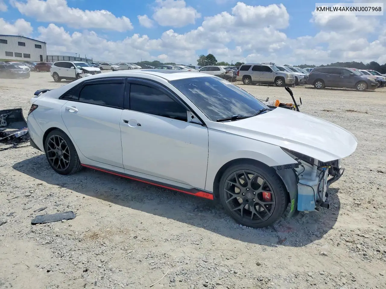 2022 Hyundai Elantra N Base VIN: KMHLW4AK6NU007968 Lot: 57513956