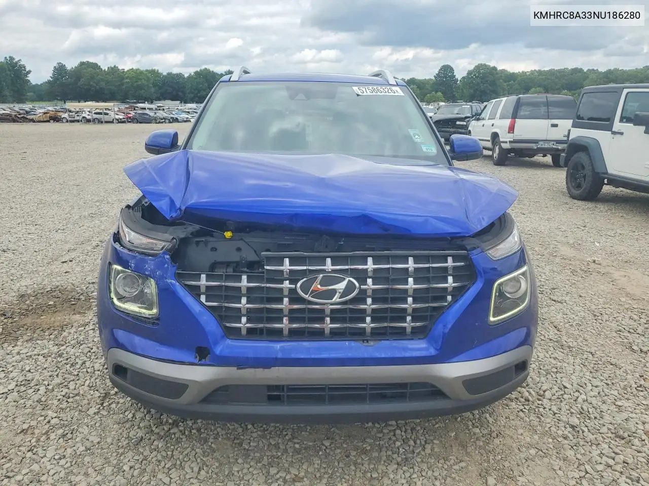 2022 Hyundai Venue Limited VIN: KMHRC8A33NU186280 Lot: 57586326