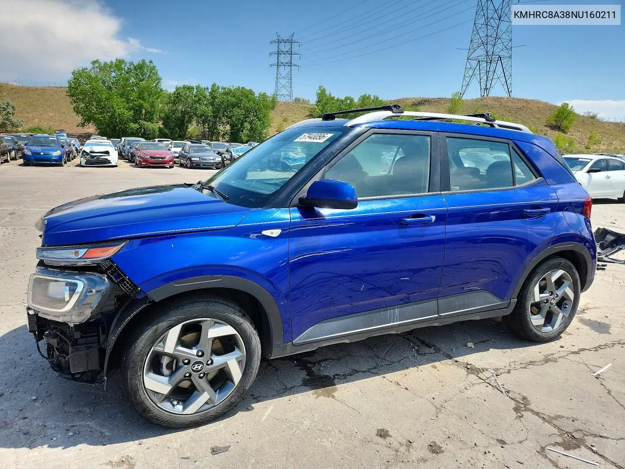 2022 Hyundai Venue Sel VIN: KMHRC8A38NU160211 Lot: 57940096
