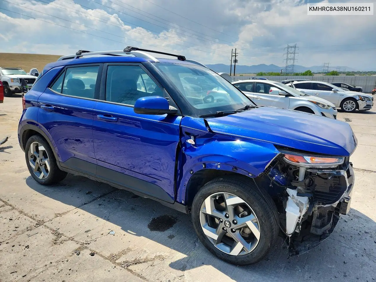 2022 Hyundai Venue Sel VIN: KMHRC8A38NU160211 Lot: 57940096