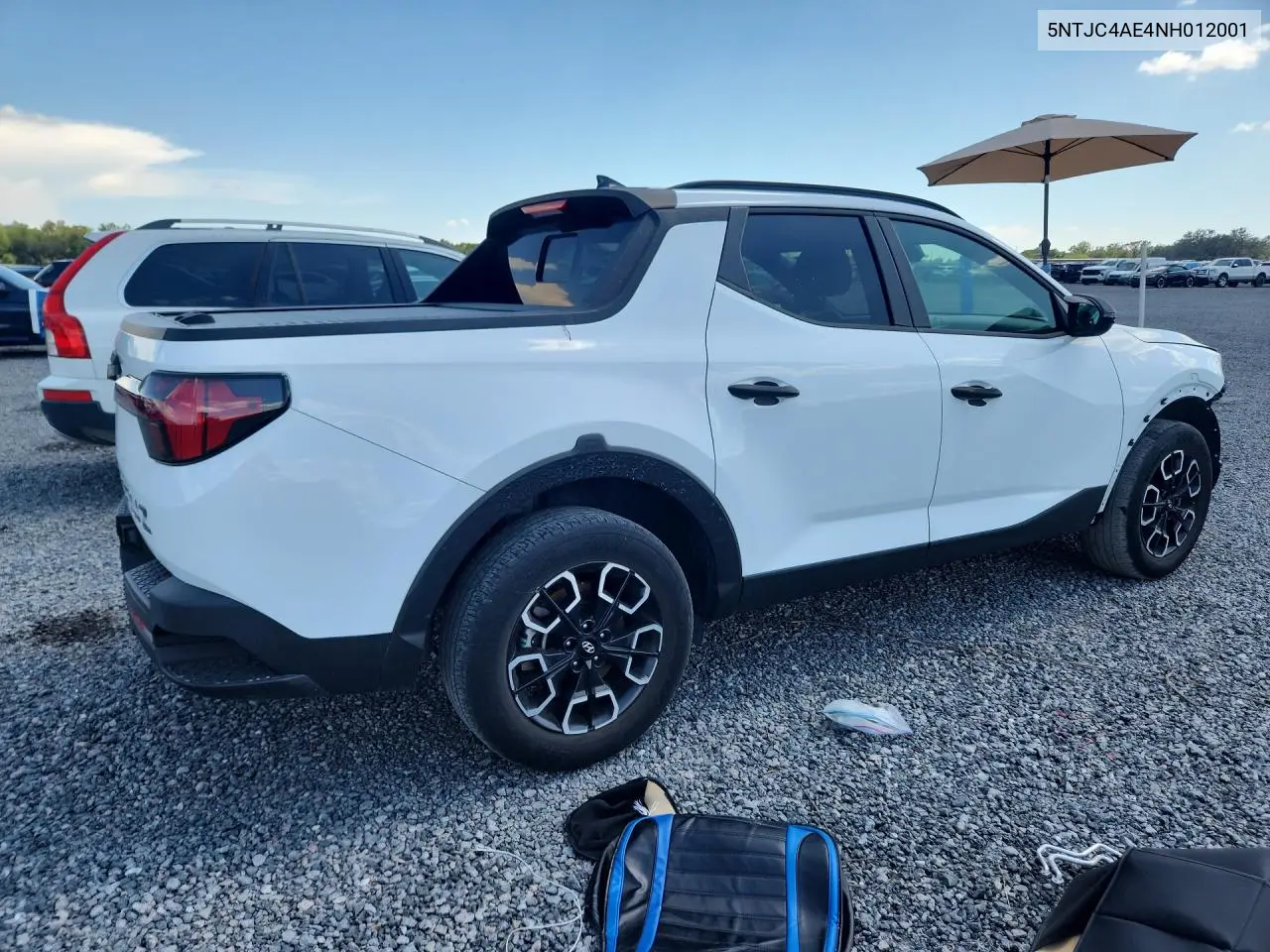 2022 Hyundai Santa Cruz Sel VIN: 5NTJC4AE4NH012001 Lot: 58446596