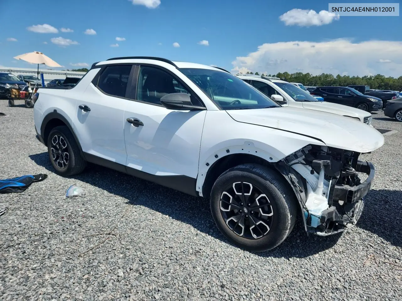 2022 Hyundai Santa Cruz Sel VIN: 5NTJC4AE4NH012001 Lot: 58446596