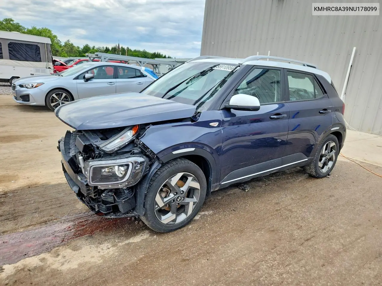 2022 Hyundai Venue Limited VIN: KMHRC8A39NU178099 Lot: 58910956