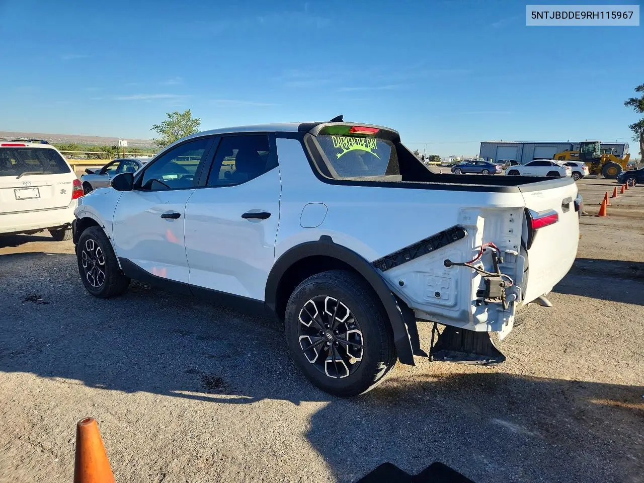 2024 Hyundai Santa Cruz Sel VIN: 5NTJBDDE9RH115967 Lot: 58137996