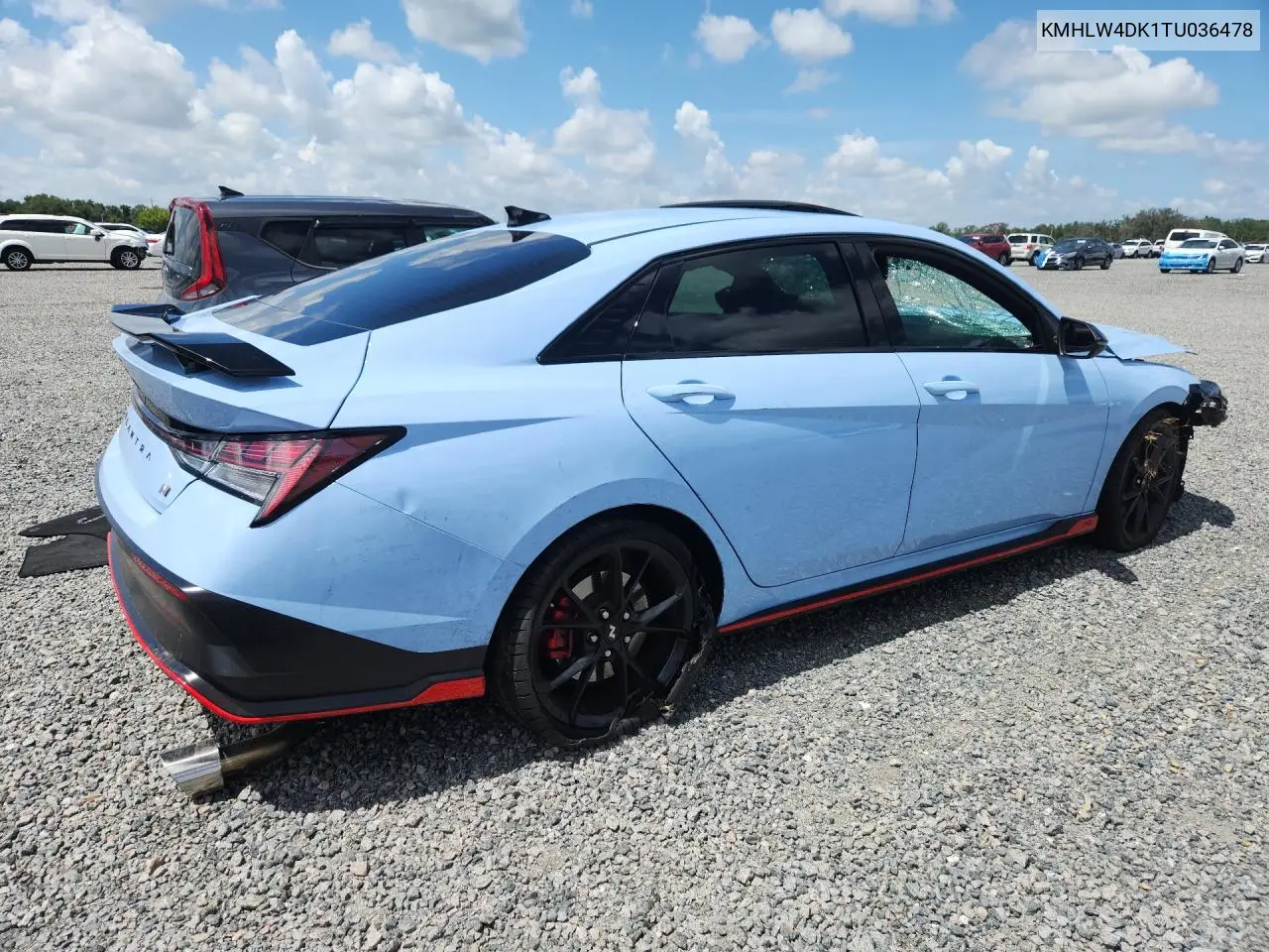 2026 Hyundai Elantra N Base VIN: KMHLW4DK1TU036478 Lot: 59314916