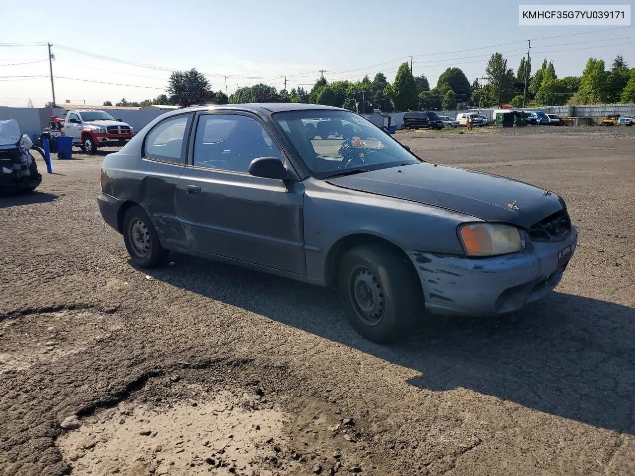 2000 Hyundai Accent L VIN: KMHCF35G7YU039171 Lot: 58983266