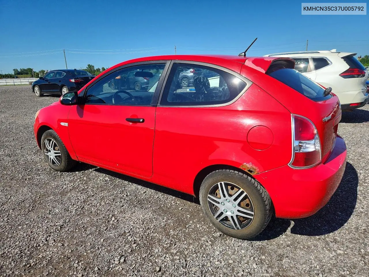 2007 Hyundai Accent Se VIN: KMHCN35C37U005792 Lot: 61760916