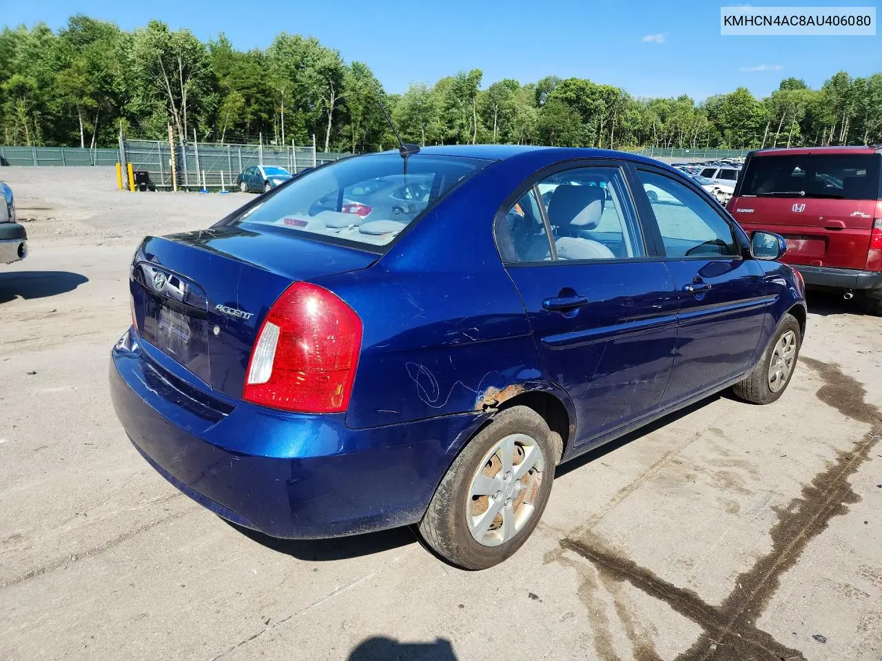 2010 Hyundai Accent Gls VIN: KMHCN4AC8AU406080 Lot: 58982476