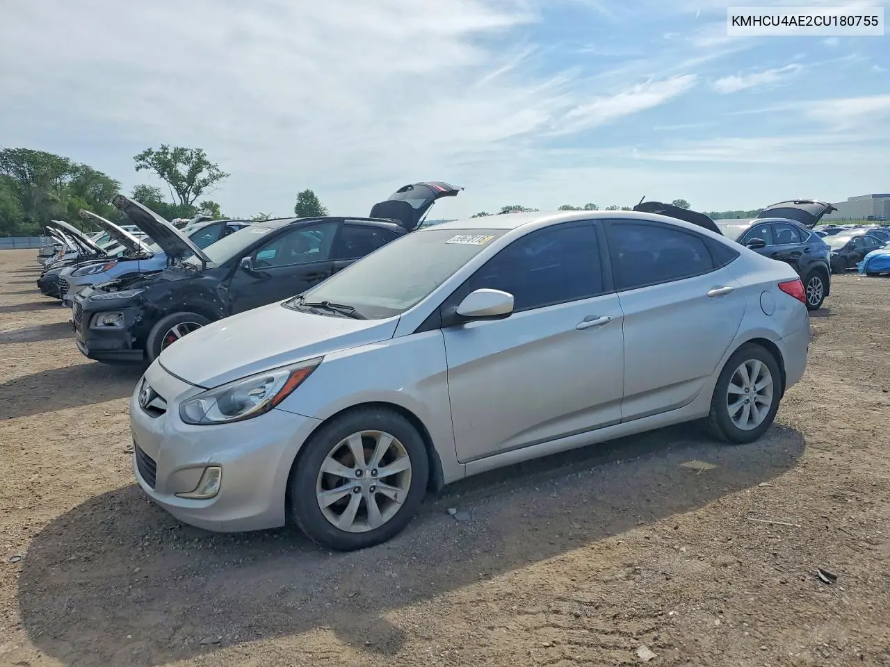 2012 Hyundai Accent Gls VIN: KMHCU4AE2CU180755 Lot: 59678116