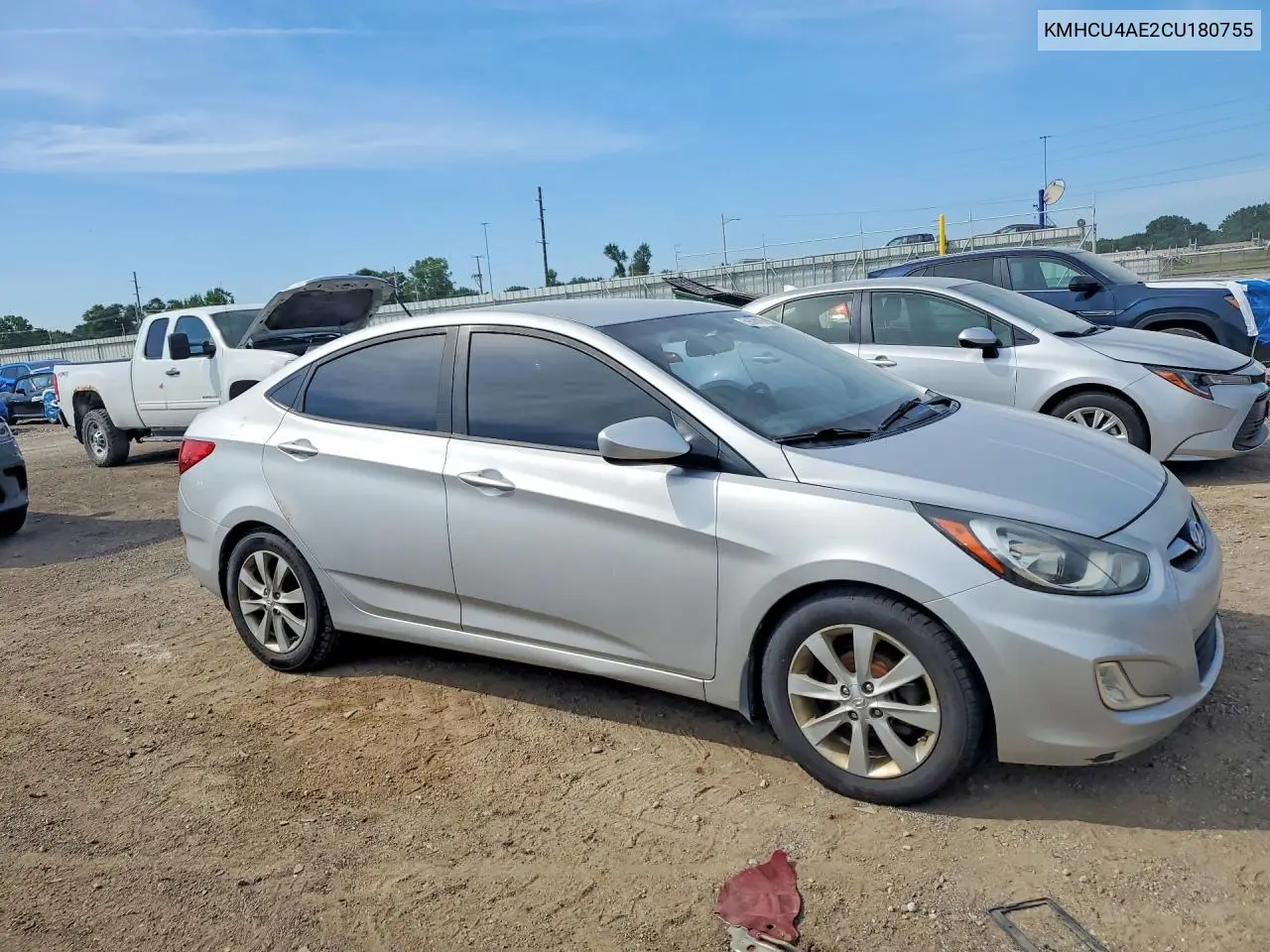 2012 Hyundai Accent Gls VIN: KMHCU4AE2CU180755 Lot: 59678116