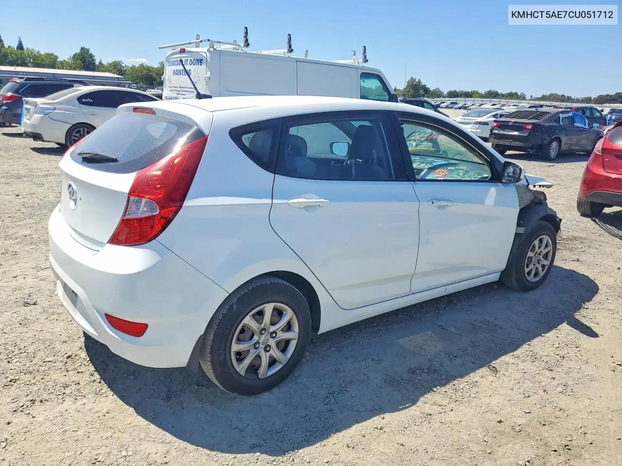 2012 Hyundai Accent Gs VIN: KMHCT5AE7CU051712 Lot: 60710876