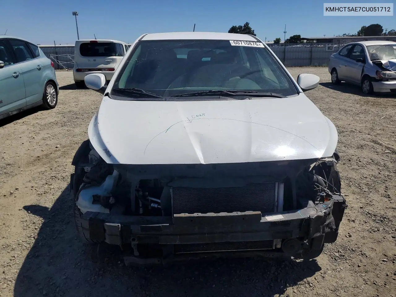 2012 Hyundai Accent Gs VIN: KMHCT5AE7CU051712 Lot: 60710876