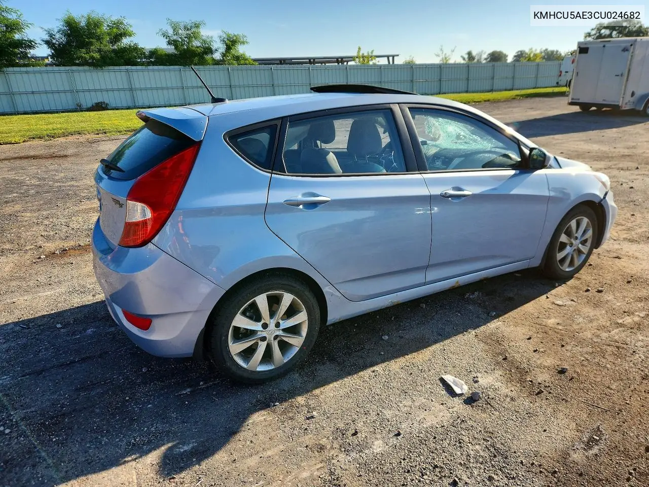 2012 Hyundai Accent Se VIN: KMHCU5AE3CU024682 Lot: 60777356