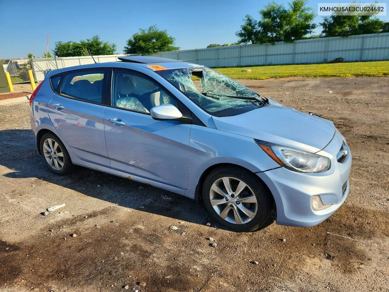 2012 Hyundai Accent Se VIN: KMHCU5AE3CU024682 Lot: 60777356