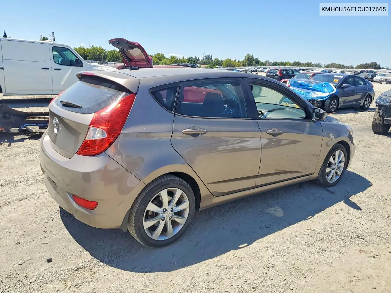2012 Hyundai Accent Se VIN: KMHCU5AE1CU017665 Lot: 61501626