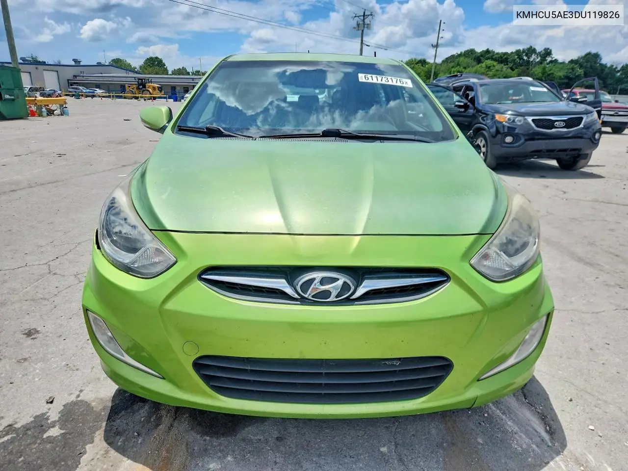 2013 Hyundai Accent Se VIN: KMHCU5AE3DU119826 Lot: 61173176
