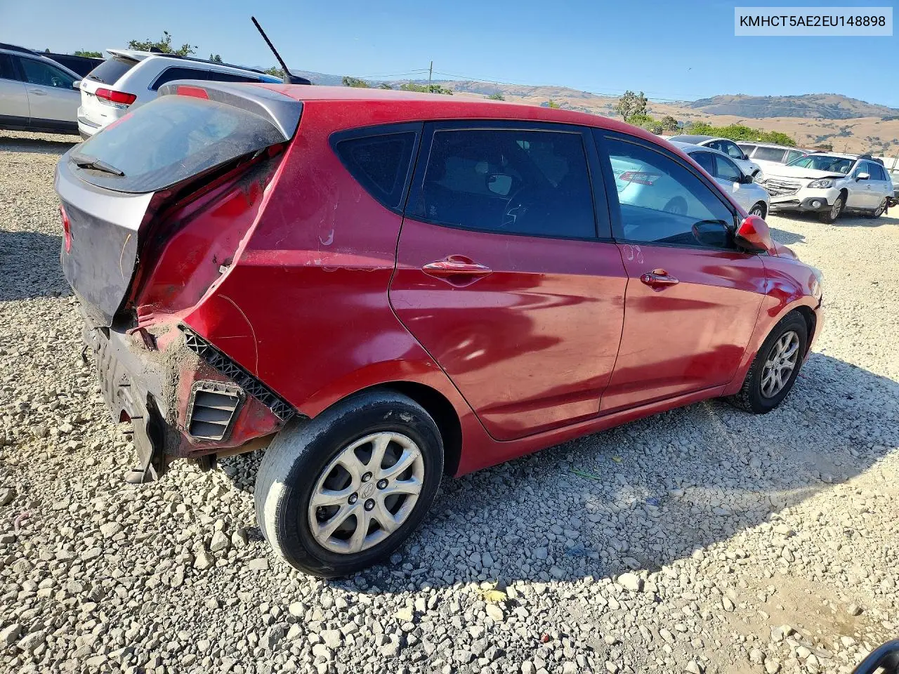 2014 Hyundai Accent Gs VIN: KMHCT5AE2EU148898 Lot: 53665696