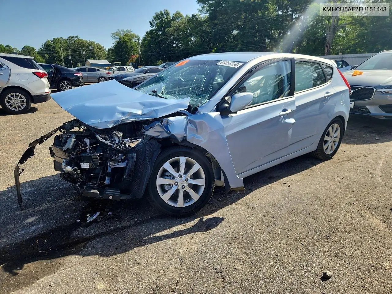 2014 Hyundai Accent Se VIN: KMHCU5AE2EU151443 Lot: 61355736
