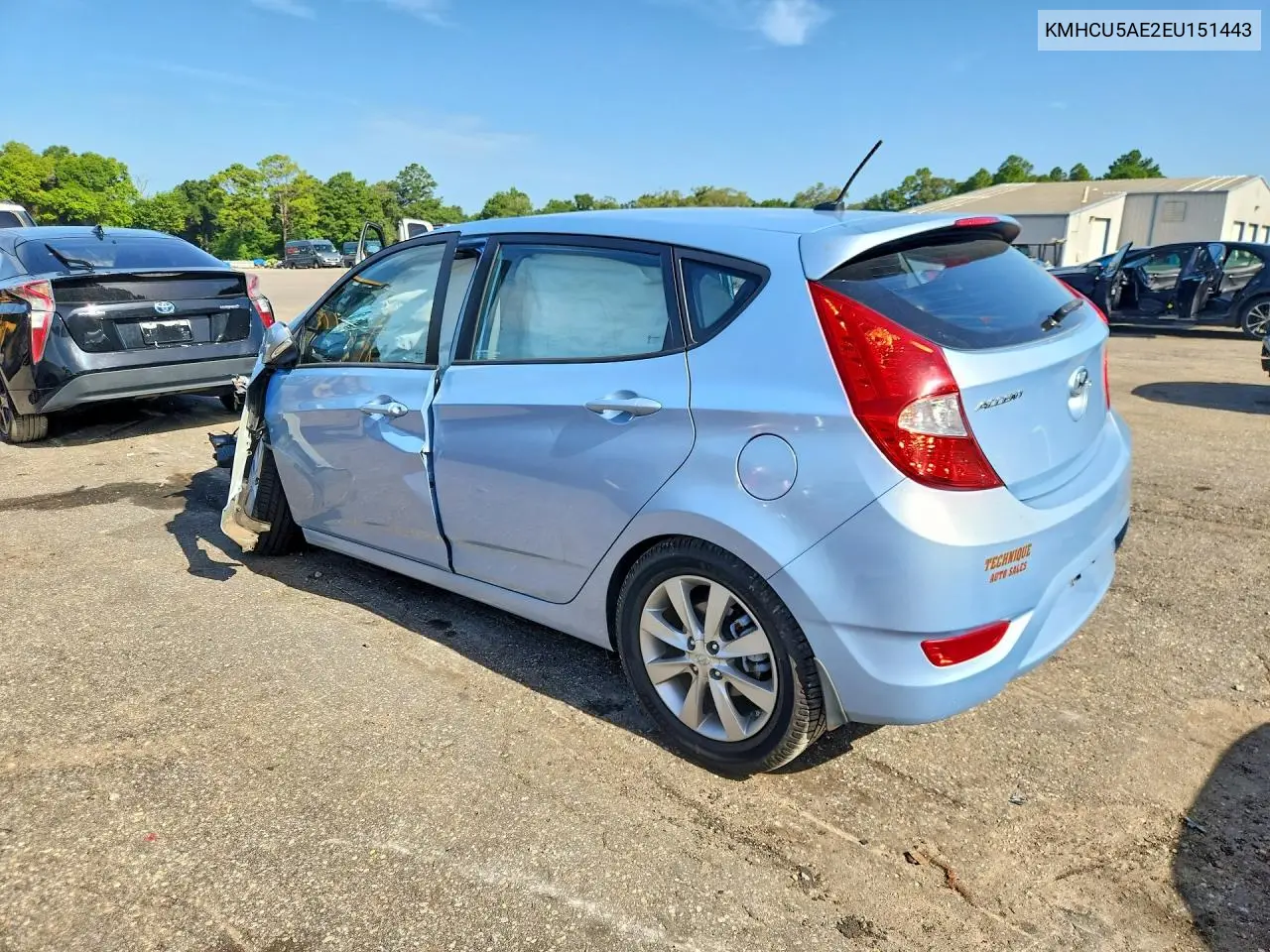 2014 Hyundai Accent Se VIN: KMHCU5AE2EU151443 Lot: 61355736