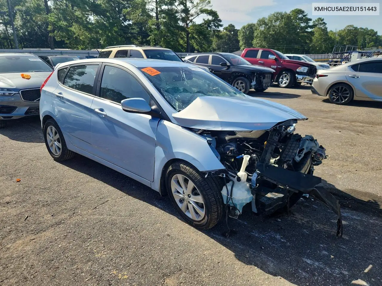 2014 Hyundai Accent Se VIN: KMHCU5AE2EU151443 Lot: 61355736